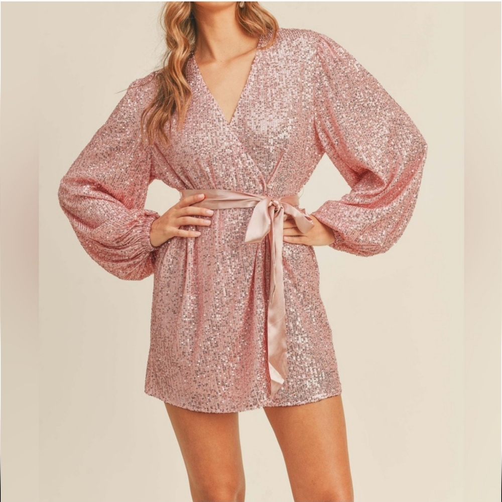 Sequin wrap dress